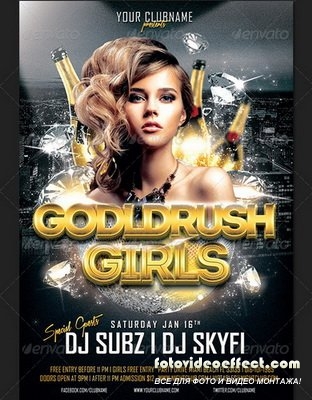 GraphicRiver - Goldrush Girls Club Party Flyer Template - 6492598