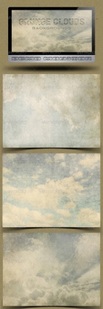6 Grunge Clouds Backgrounds