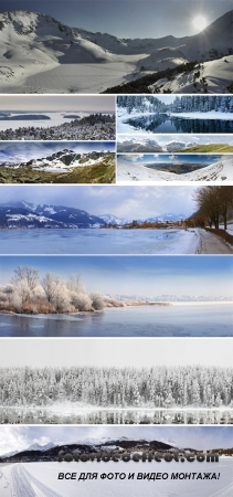Stock Photo: Winter lake panorama