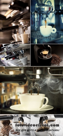 Stock Photo: Coffee machine with cup