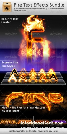 Fire Text Effects Bundle