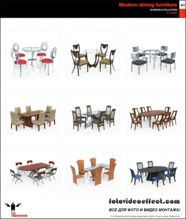 10ravens: 3D Models collection 024 Modern dining furniture 01