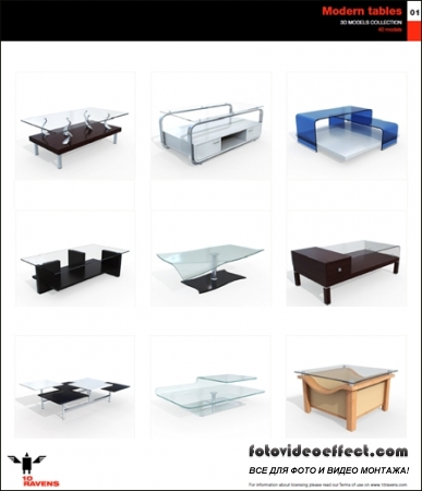 10ravens: 3D Models collection 004 Modern tables 01