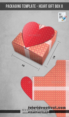 Packaging Template  Heart Gift Box II 