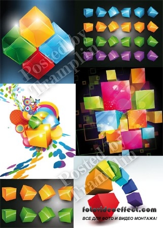    - Multi-colored cubes