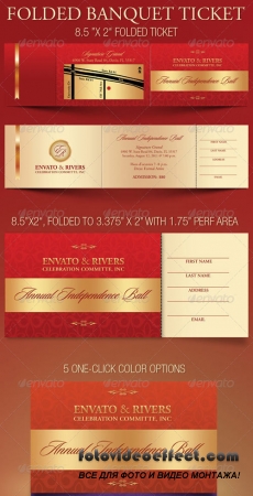 Folded Banquet Ticket Template