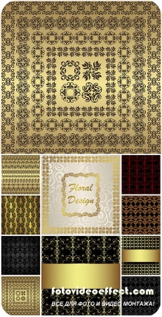 Узоры, орнаменты, винтажные векторные фоны / Patterns, ornaments , vintage vector backgrounds
