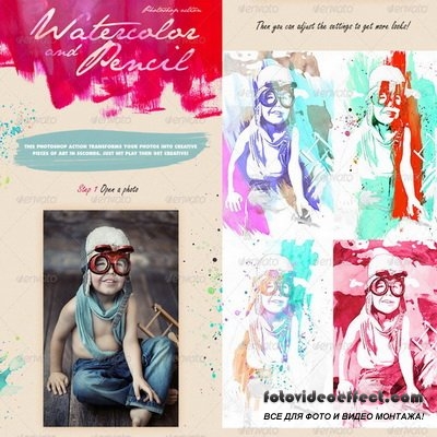 GraphicRiver - Watercolor & Pencil Photoshop Action - 7619365