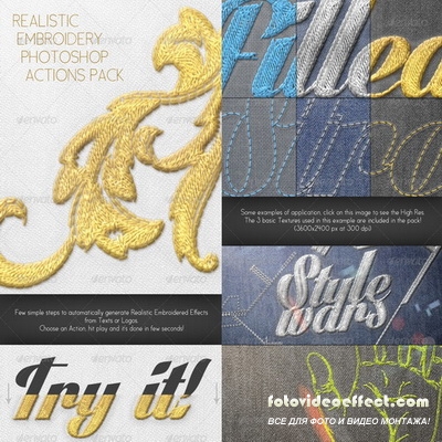 GraphicRiver - Realistic Embroidery - Photoshop Actions - 6913493