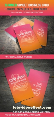Summer Sunset Business Card