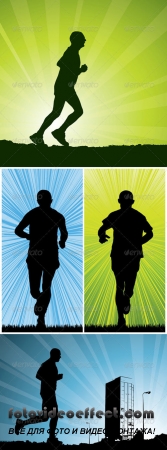 Man Jogging  Vector Silhouette