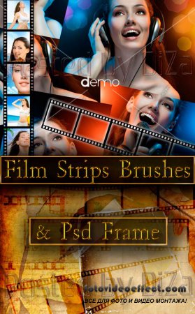 Film Strips Brushes & Psd Frame