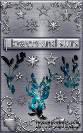 Flowers and stars brushes