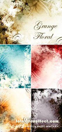 6 Grunge Floral Backgrounds