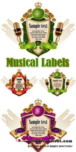 Music Labels Vector