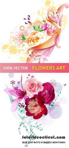 Stock vector - Art Flowers Design