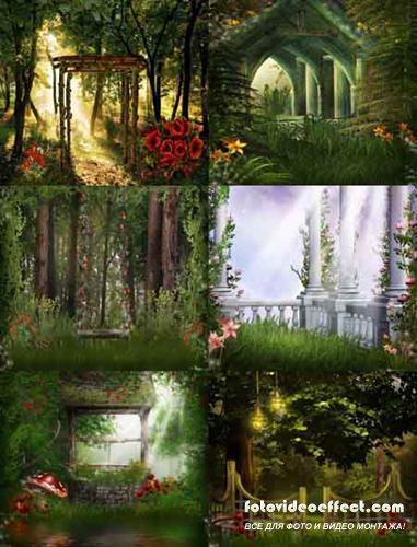 Arbors in the woods backgrounds (  )