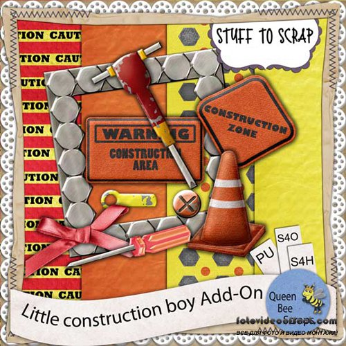 Scrap-set - Little Construction Boy Add-On