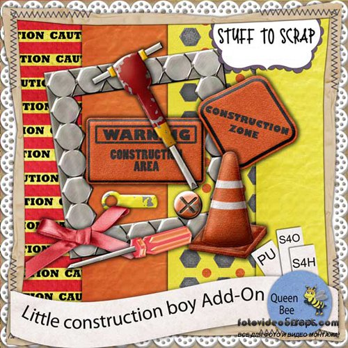 Scrap-set - Little Construction Boy Add-On Scrap-set - Little Construction Boy Add-On