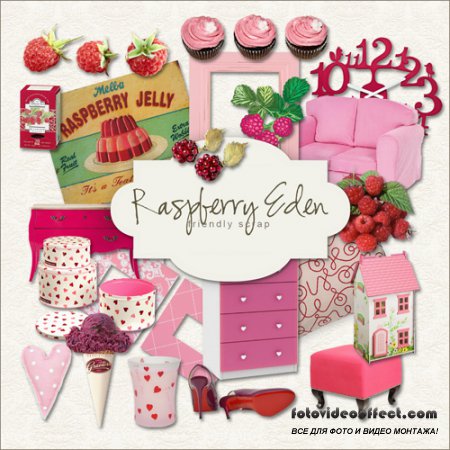 Scrap-kit - Raspberry Set
