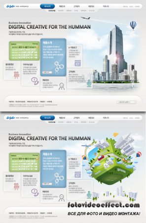 Web Templates - electronic digital city in the human