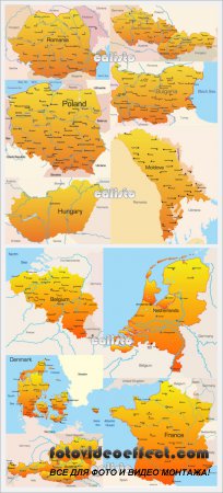 Geographic Map Europe  - Vector