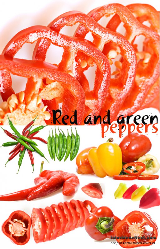 Red and green peppers