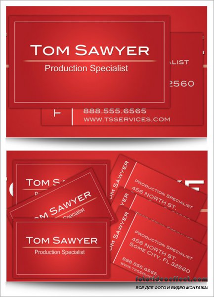 Red Business Card Template