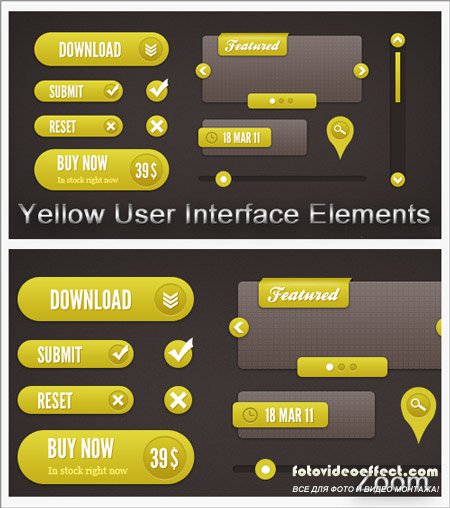 Yellow User Interface Elements