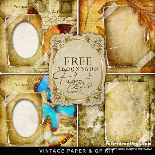 Scrap-kit - Vintage Style Paper & QP