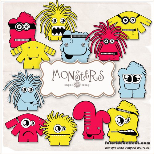 Scrap-kit - Monsters Illustrations
