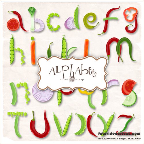 Scrap-kit - Vegetable Alphabet