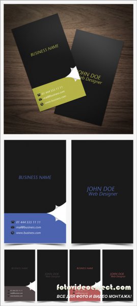 Page Curl Business Card PSD Template