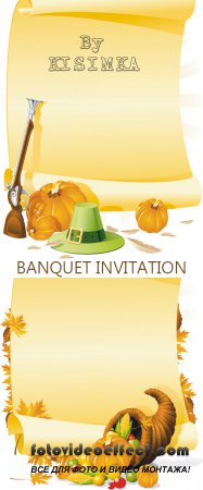 Stock: BLANK THANKSGIVING BANQUET INVITATION
