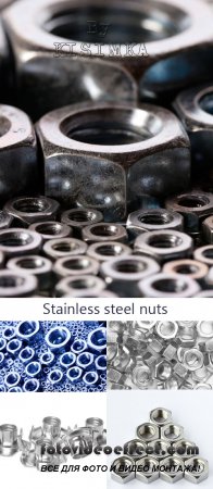 Stock Photo: Stainless steel nuts