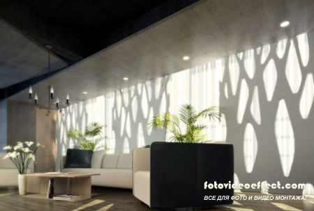 3D model. The modern style of the interior reception area.