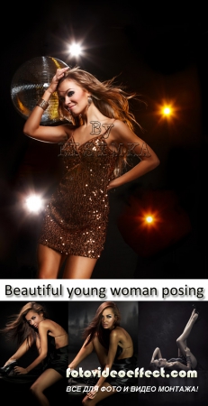 Stock Photo: Beautiful young woman posing