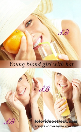 Stock Photo: Young blond girl with hat