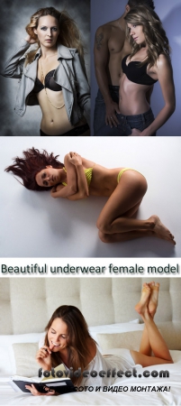 Stock Photo: Beautiful underwear female model
