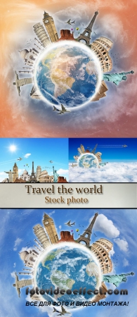  Stock Photo: Travel the world monuments concept