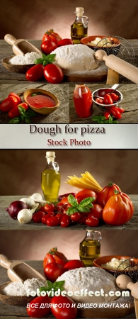 Stock Photo: Dough for pizza