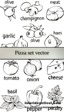 Stock: Pizza set vector