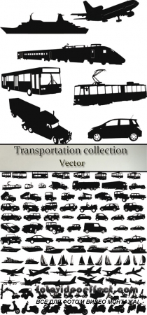 Stock: Transportation silhouettes collection