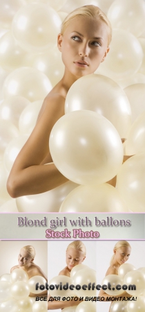 Stock Photo: Blond girl with ballons