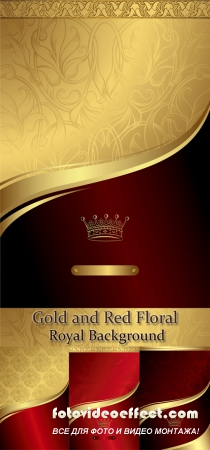 Stock: Gold and Red Floral Royal Background