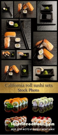 Stock Photo: California roll sushi sets