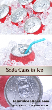 Stock Photo: Soda Cans in Ice