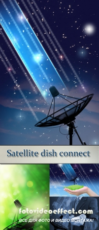 Stock Photo: Satellite dish connect in women hand