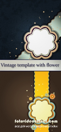 Stock: Vintage template with flower