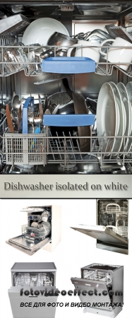 Stock Photo: Dishwasher isolated on white